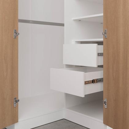 Imagem de Guarda Roupa de Canto Reto Modular com 3 Prateleiras 2 Gavetas Hera CabeCasa MadeiraOriginals
