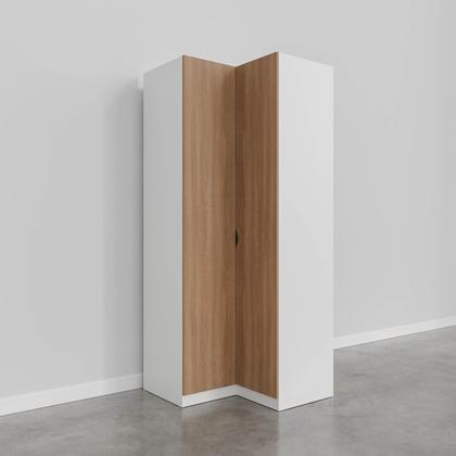 Imagem de Guarda Roupa de Canto Reto Modular com 3 Prateleiras 2 Gavetas Hera CabeCasa MadeiraOriginals