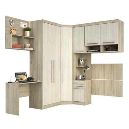 Imagem de Guarda Roupa De Canto Solteiro 1 Gaveta C/ Cabeceira E Escri