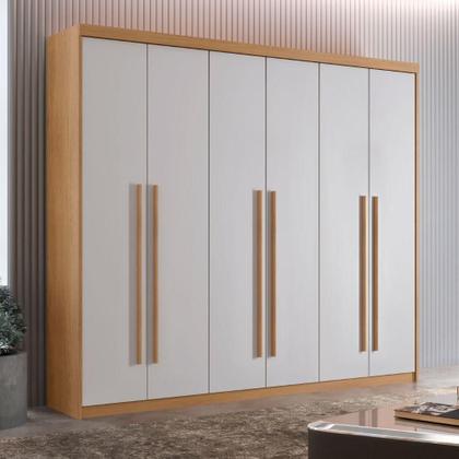 Guarda Roupa de Casal 6 Portas 2 Gavetas Hawaii Rufato Naturale