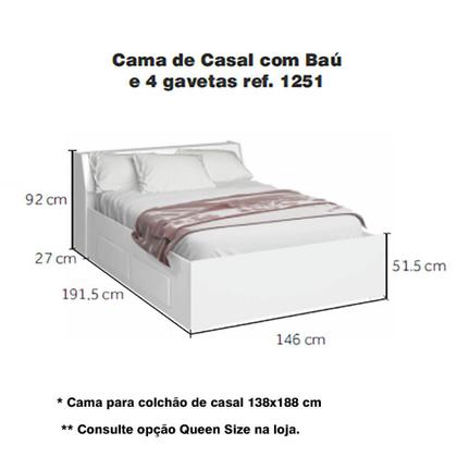 Imagem de Guarda-roupa de Casal com Cama Bau Embutida 1223 San Remo