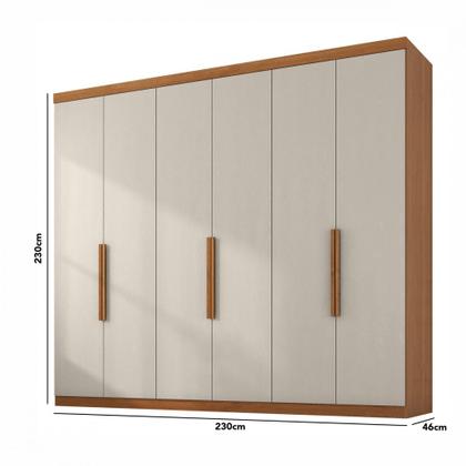 Guarda Roupa de Casal Evidence Plus II 6 Portas Cinamomo e Areia