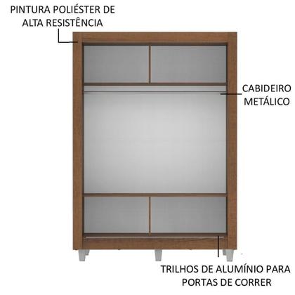 Imagem de Guarda-Roupa Denver 2 Portas 2 Espelhos Rustic Madesa