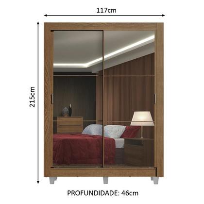 Imagem de Guarda-Roupa Denver 2 Portas 2 Espelhos Rustic Madesa