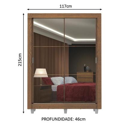 Imagem de Guarda-Roupa Denver 2 Portas 2 Espelhos Rustic Madesa