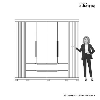 Imagem de Guarda Roupa Doble Casal Ripado 6 Portas 4 Gavetas MDP Albatroz