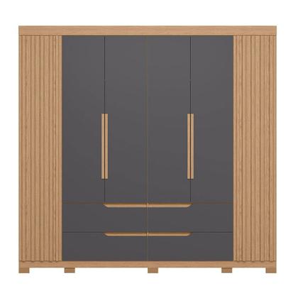 Imagem de Guarda Roupa Doble Casal Ripado 6 Portas 4 Gavetas MDP Albatroz