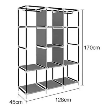 Imagem de Guarda Roupa Dobrável Organizador Portátil Armário Preto - PGB