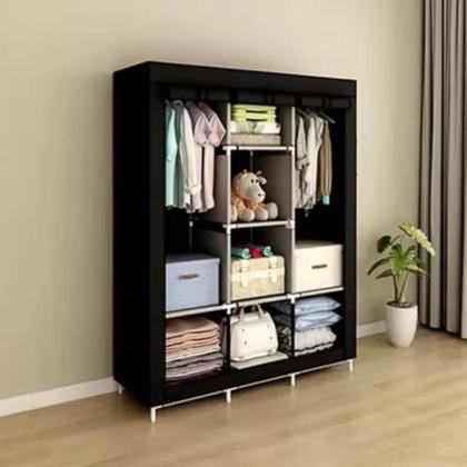 Imagem de Guarda Roupa Dobrável Organizador Portátil Armário Preto - PGB