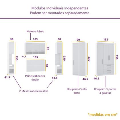 Imagem de Guarda Roupa Dormitório Modulado Alpes Casal 1,58 m Queen Canto - Roupeiro Luciane M03