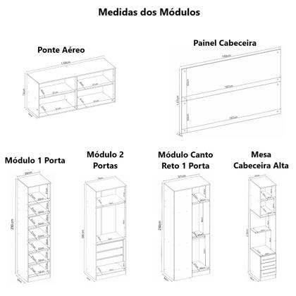 Imagem de Guarda Roupa Dormitório Modulado Irlanda Casal/Queen Canto - Amêndola Touch e Branco - Roupeiro Demobile C2