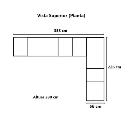 Imagem de Guarda Roupa Dormitório Modulado Irlanda Casal/Queen Canto - Amêndola Touch e Branco - Roupeiro Demobile C2