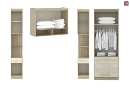 Imagem de Guarda Roupa Dormitório Modulado Master Solteiro - Avelã Rústico e Ártico Rústico - Luciane M01