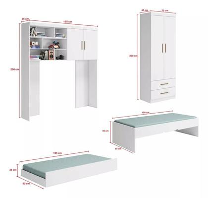 Imagem de Guarda-roupa E Modulo Aereo Phoenix Chiara - Quarto Solteiro