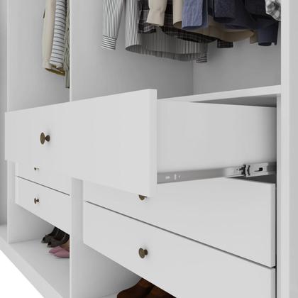 Imagem de Guarda Roupa Easy Space 6 Portas C/ Espelho Branco Lopas