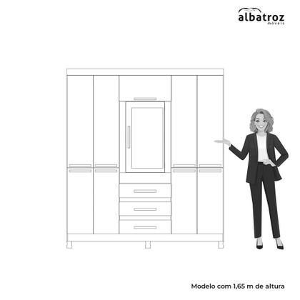 Imagem de Guarda Roupa Fusion Casal MDP com Porta Basculante e Espelho Premium Albatroz