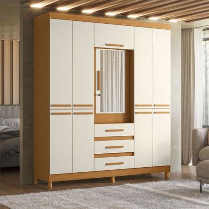 Imagem de Guarda Roupa Fusion Casal MDP com Porta Basculante e Espelho Premium Albatroz