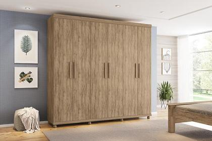 Imagem de Guarda Roupa Gênova 100% MDF 6 Portas 3 Gavetas com Pés - Lanza