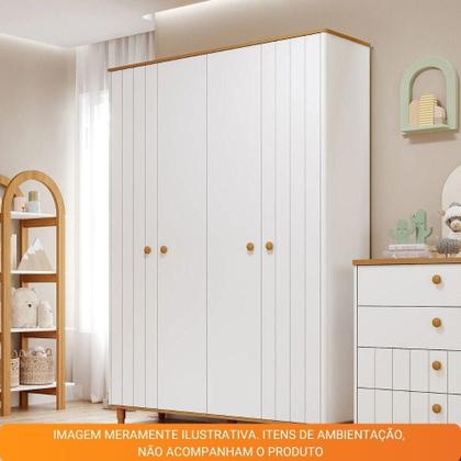 Imagem de Guarda Roupa Infantil 100% Mdf 4 Portas Cupcake Permobili
