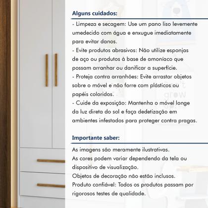 Imagem de Guarda Roupa Infantil 100% MDF Flocos 3 Portas 2 Gavetas