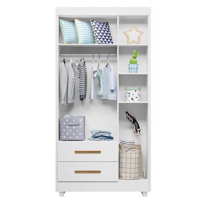 Imagem de Guarda Roupa Infantil 100% MDF Flocos 3 Portas 2 Gavetas