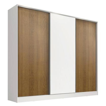 Imagem de Guarda Roupa Infantil 100% MDF Madesa Logan 3 Portas de Correr - Branco/Rustic/Branco