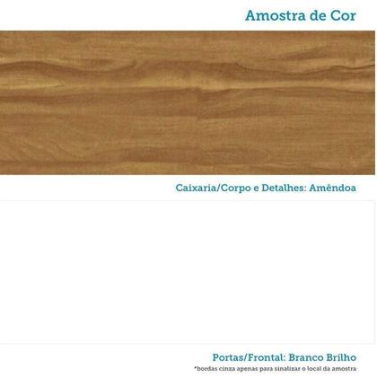 Imagem de Guarda-Roupa Infantil 2 Portas 3 Gavetas e Prateleira Externa 100% MDF Smim Bege/Branco Brilho/Amêndoa