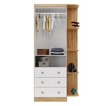 Imagem de Guarda-roupa Infantil 2 Portas 3 Gavetas e Prateleira Externa 100% Mdf Smim