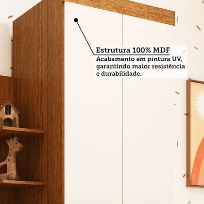Imagem de Guarda-roupa Infantil 2 Portas 4 Gavetas e Espelho 110,20cm X 183cm 100% Mdf Auris Espresso Móveis