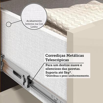 Imagem de Guarda-roupa Infantil 2 Portas 4 Gavetas e Espelho 110,20cm X 183cm 100% Mdf Auris Espresso Móveis