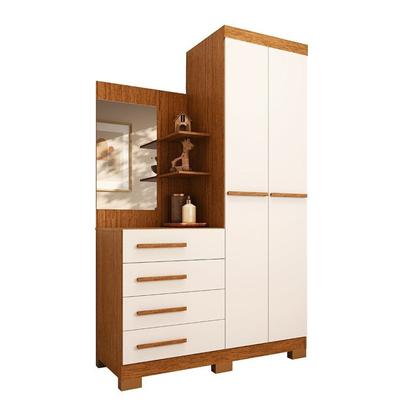 Imagem de Guarda-roupa Infantil 2 Portas 4 Gavetas e Espelho 110,20cm X 183cm 100% Mdf Auris Espresso Móveis