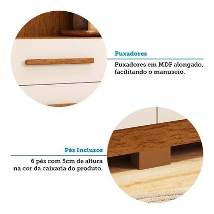 Imagem de Guarda-roupa Infantil 2 Portas 4 Gavetas e Espelho 110,20cm X 183cm 100% Mdf Auris Espresso Móveis