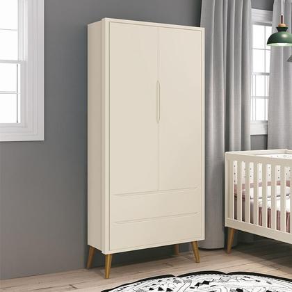 Imagem de Guarda Roupa Infantil 2 Portas Theo Retrô com Pés Amadeirado - Reller Móveis