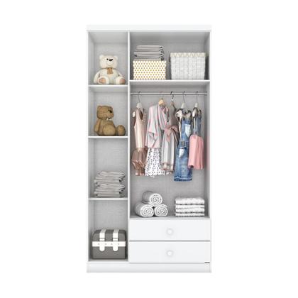 Imagem de Guarda Roupa Infantil 3 Portas 2 Gavetas Bala de Menta Henn
