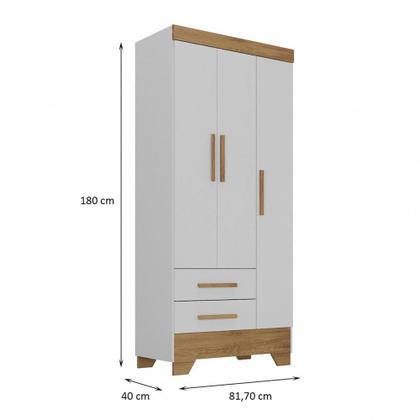 Imagem de Guarda Roupa Infantil 3 Portas 2 Gavetas Catavento Rodial