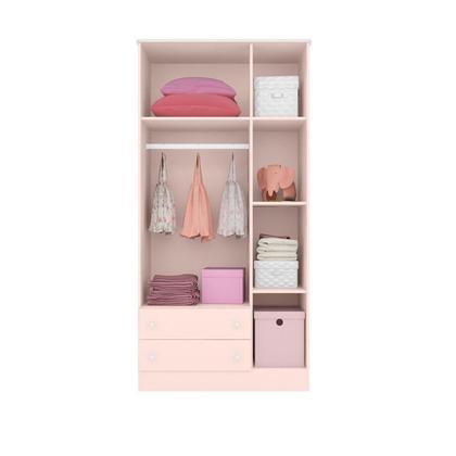 Imagem de Guarda-roupa Infantil 3 Portas 2 Gavetas Doce Sonho Rosa Acetinado