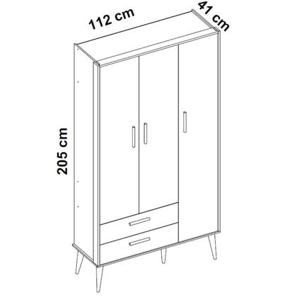 Imagem de Guarda Roupa Infantil 3 Portas 2 Gavetas Isis