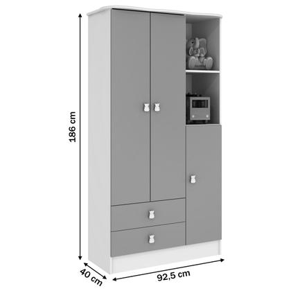 Imagem de Guarda-Roupa Infantil 3 Portas 2 Gavetas Rosa 1410 - Percasa
