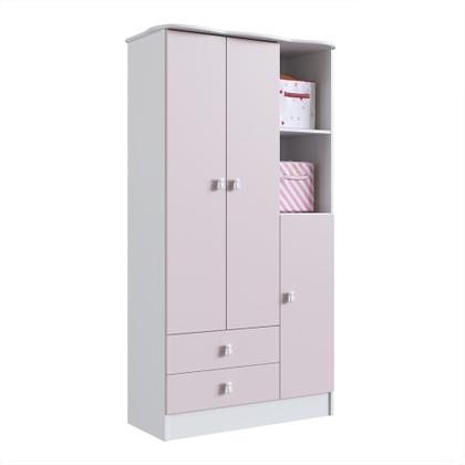 Imagem de Guarda-Roupa Infantil 3 Portas 2 Gavetas Rosa 1410 - Percasa