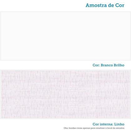 Imagem de Guarda-roupa Infantil 3 Portas com Janelas Retangulares e 2 Gavetas 100% Mdf Liam Branco Brilho