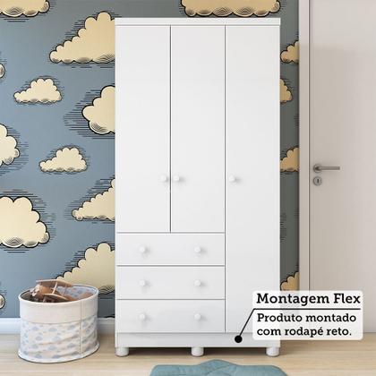 Imagem de Guarda Roupa Infantil 3 Portas e 3 Gavetas 100% MDF Mimo