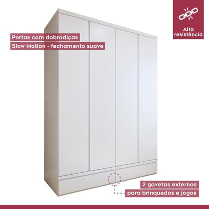 Imagem de Guarda-roupa Infantil 4 Portas 5 Gavetas 100% Mdf Aconchego