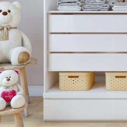 Imagem de Guarda-roupa Infantil 4 Portas 5 Gavetas 100% Mdf Aconchego