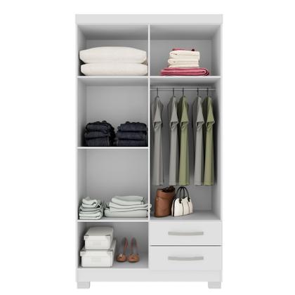 Imagem de Guarda Roupa Infantil 4 Portas Branco Flex Com Cômoda Sapateira 1 Porta 4 Gavetas Modena - Combo Stock