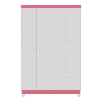 Guarda Roupa Infantil 4 Portas Com Cômoda Sapateira 1 Porta 4 Gavetas Baby Kids Branco Rosa Incorplac Imagem de Guarda Roupa Infantil 4 Portas Com Cômoda Sapateira 1 Porta 4 Gavetas Baby Kids Branco Rosa Incorplac