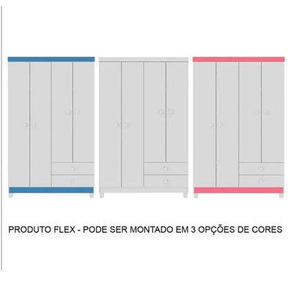 Guarda Roupa Infantil 4 Portas Com Cômoda Sapateira 1 Porta 4 Gavetas Baby Kids Branco Rosa Incorplac Imagem de Guarda Roupa Infantil 4 Portas Com Cômoda Sapateira 1 Porta 4 Gavetas Baby Kids Branco Rosa Incorplac