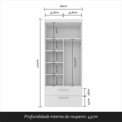 Imagem de Guarda Roupa Infantil 4 Pts 2 Gav Com Escrivaninha Joy Bco/azul - M.a