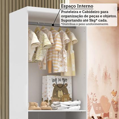 Imagem de Guarda-roupa Infantil 61,7cm 2 Portas 3 Gavetas com Janelas e Pés Ezra 100% Mdf Espresso Móveis