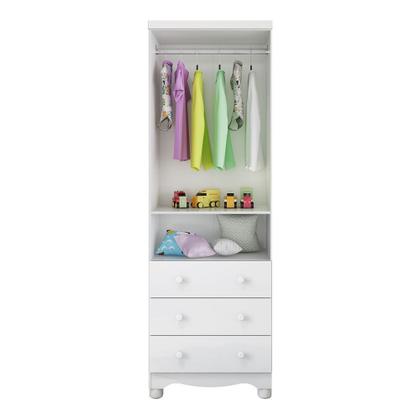 Imagem de Guarda-roupa Infantil 61,7cm 2 Portas 3 Gavetas com Janelas e Pés Ezra 100% Mdf Espresso Móveis