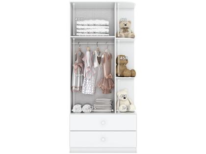 Imagem de Guarda Roupa Infantil Amarelinha 2 Portas Branco Brilho  Henn